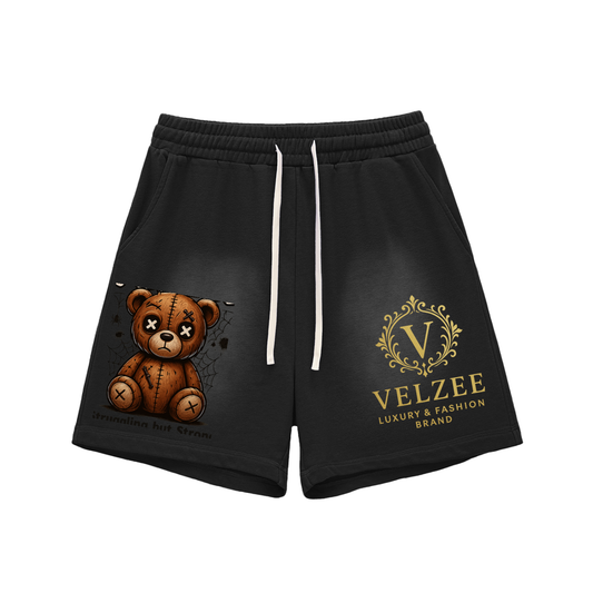 VELZEE Raw Edge Cotton Shorts