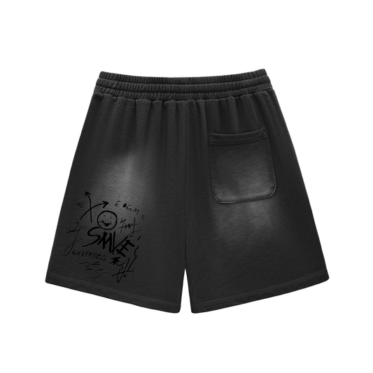 VELZEE Raw Edge Cotton Shorts